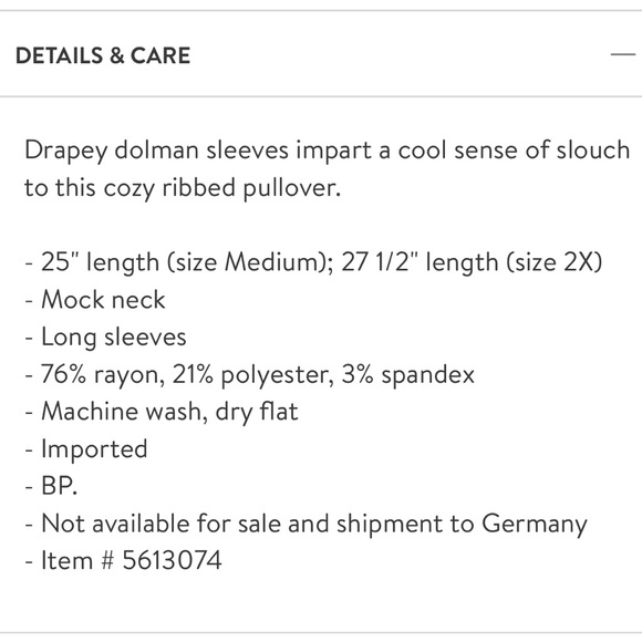 Nordstrom BP Dolman Sleeve Ribbed Shirt Top Rust - Picture 9 of 9